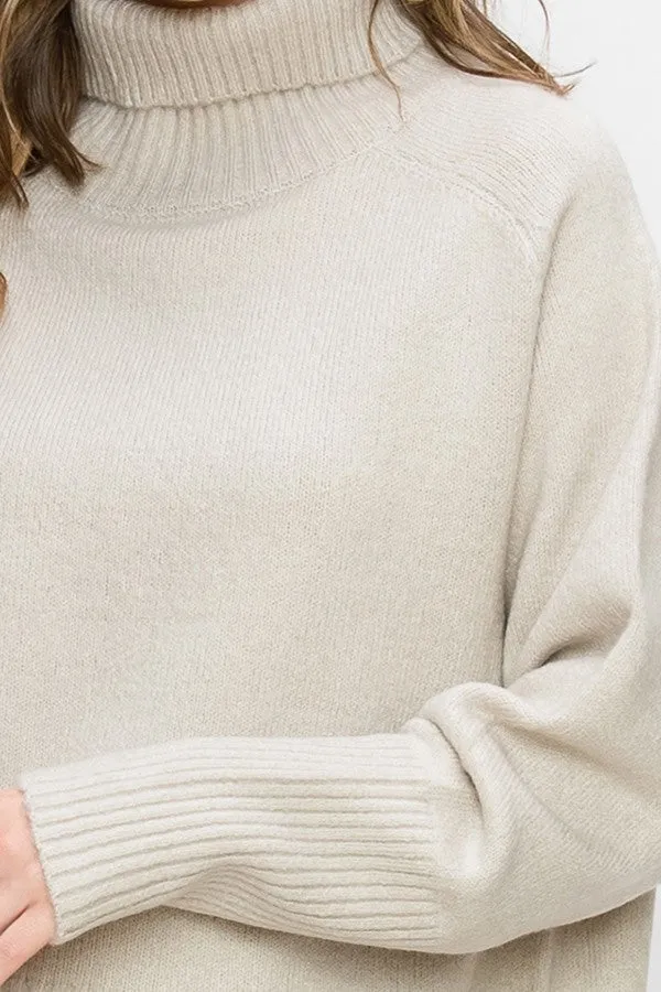 Oversized Sweater Top In Cool Grey
