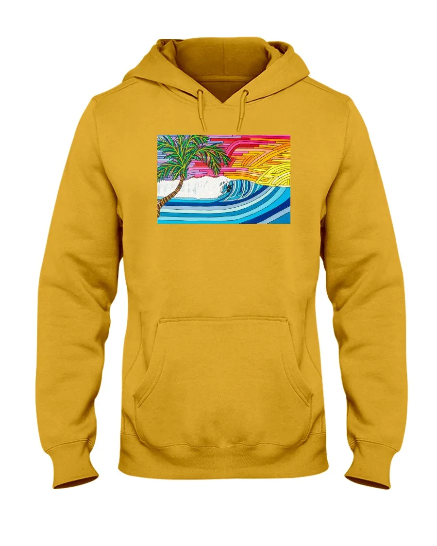 Palm Tree Sunset Surf - Hoodie