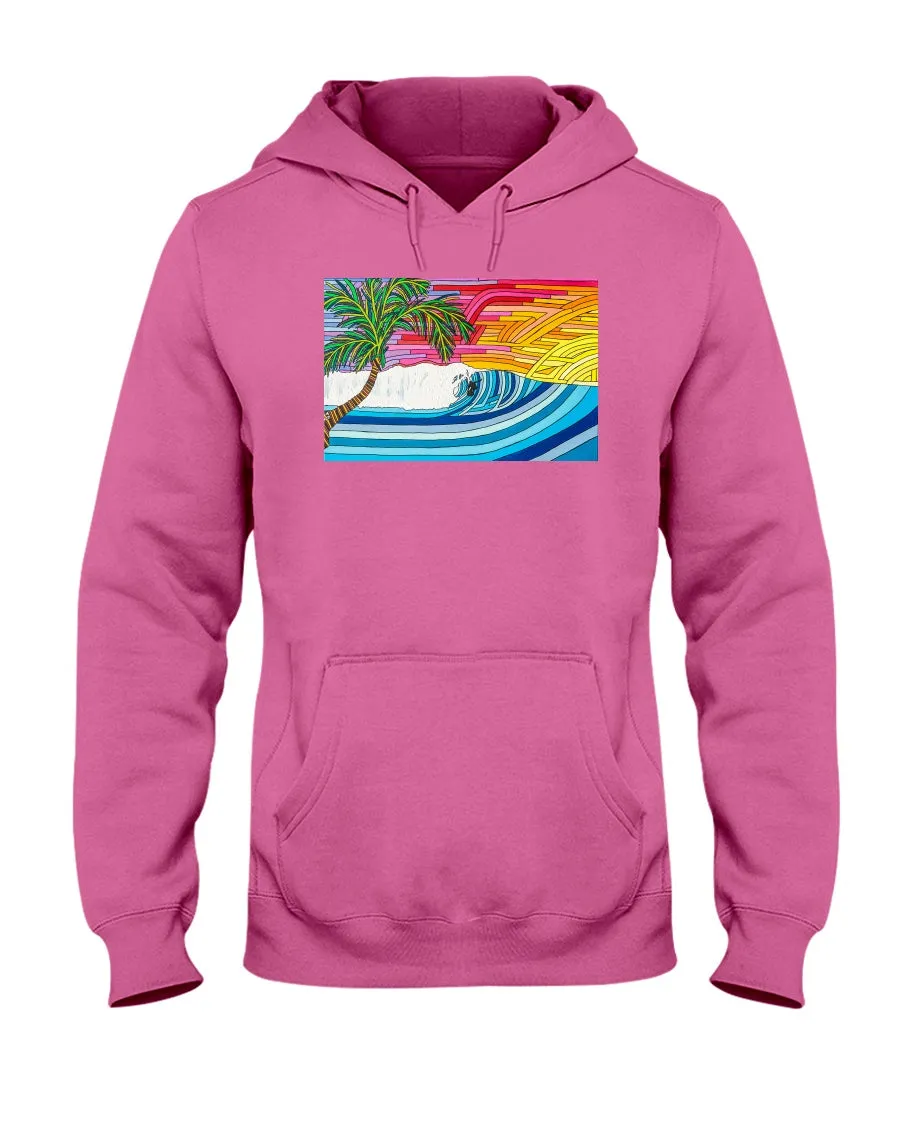 Palm Tree Sunset Surf - Hoodie