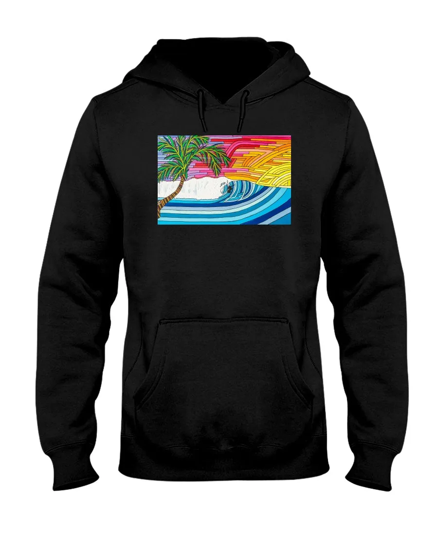 Palm Tree Sunset Surf - Hoodie
