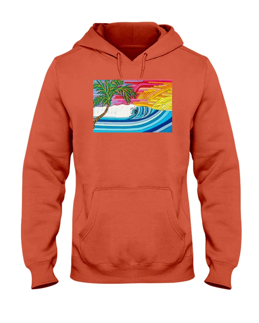 Palm Tree Sunset Surf - Hoodie