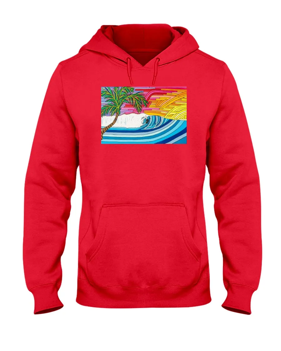 Palm Tree Sunset Surf - Hoodie