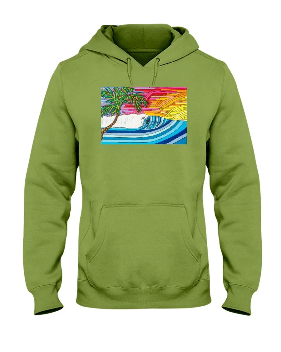 Palm Tree Sunset Surf - Hoodie