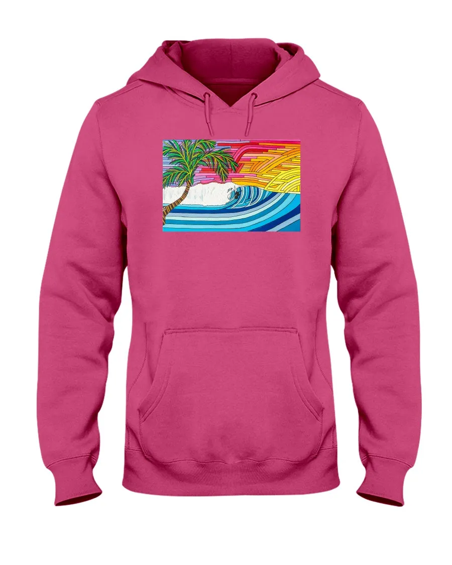 Palm Tree Sunset Surf - Hoodie