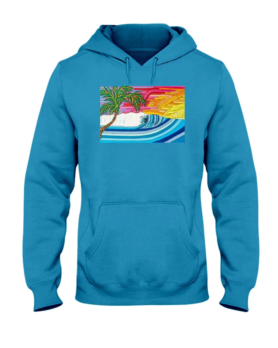 Palm Tree Sunset Surf - Hoodie