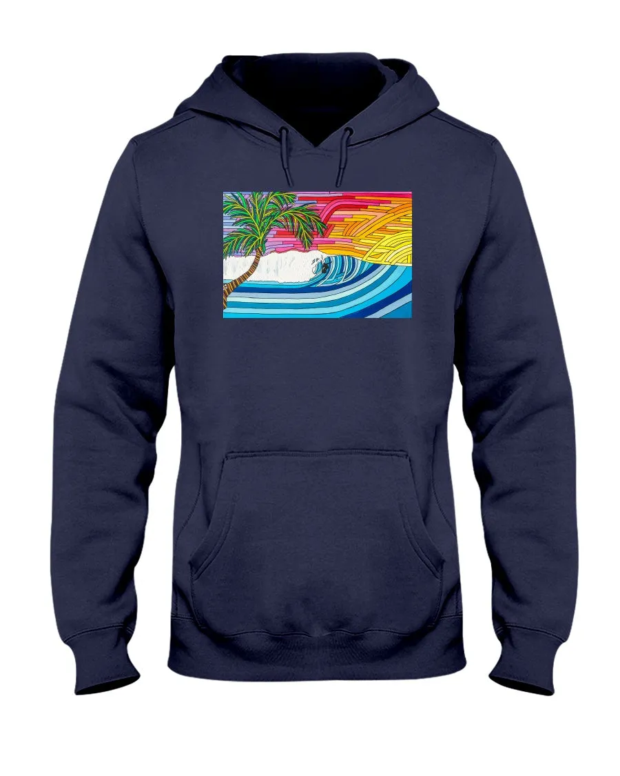 Palm Tree Sunset Surf - Hoodie