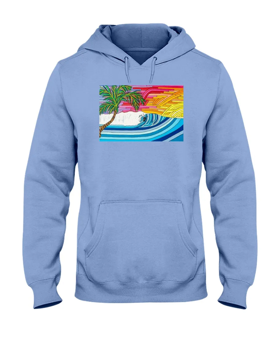 Palm Tree Sunset Surf - Hoodie