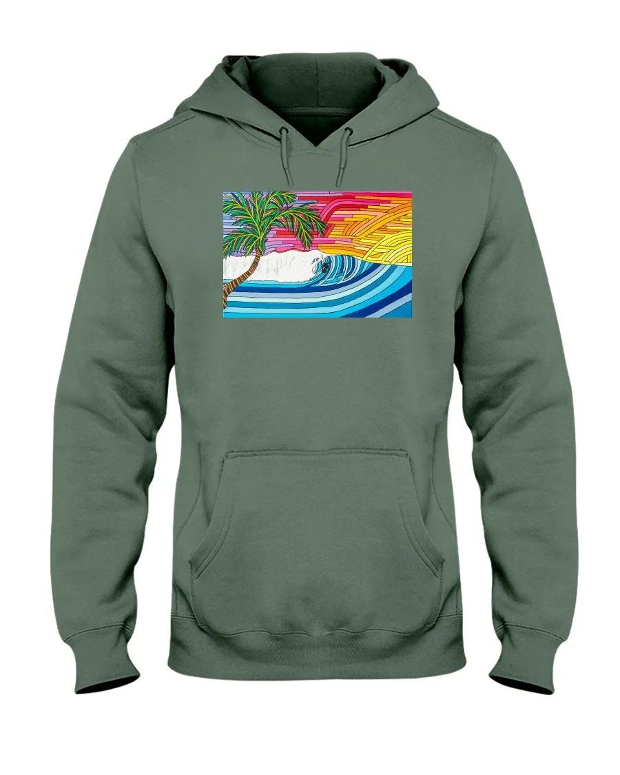 Palm Tree Sunset Surf - Hoodie