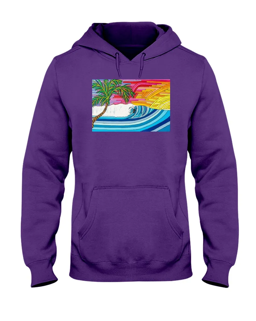 Palm Tree Sunset Surf - Hoodie