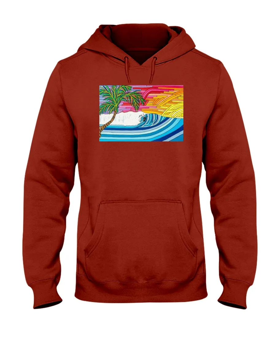 Palm Tree Sunset Surf - Hoodie