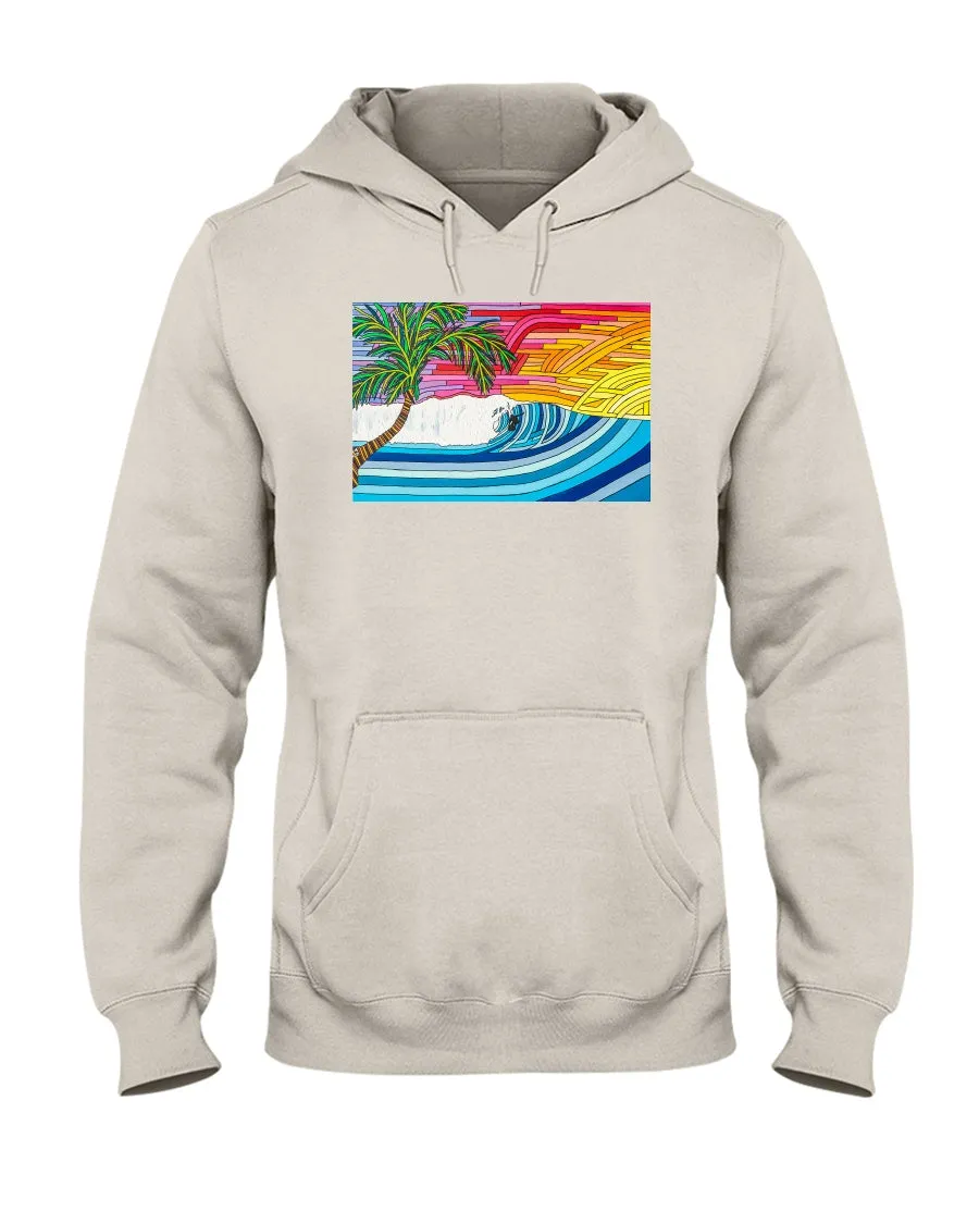 Palm Tree Sunset Surf - Hoodie