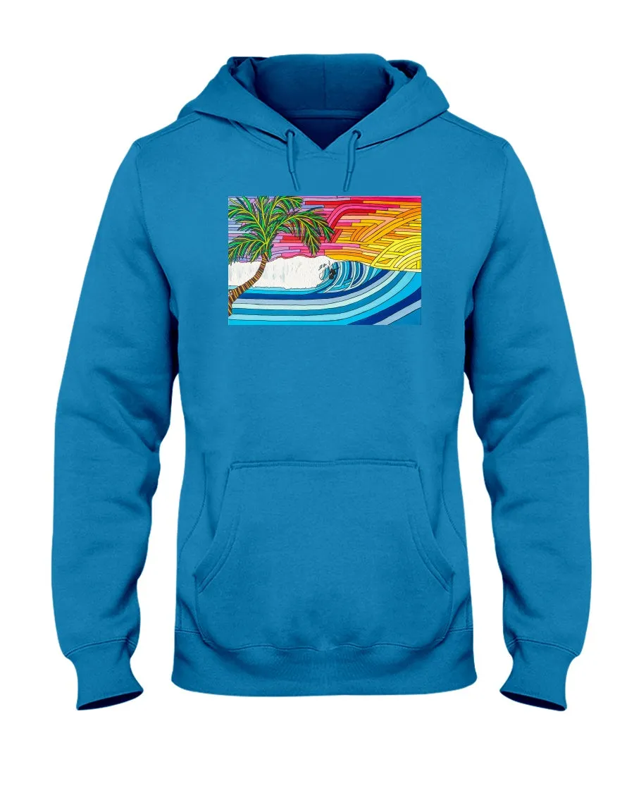 Palm Tree Sunset Surf - Hoodie