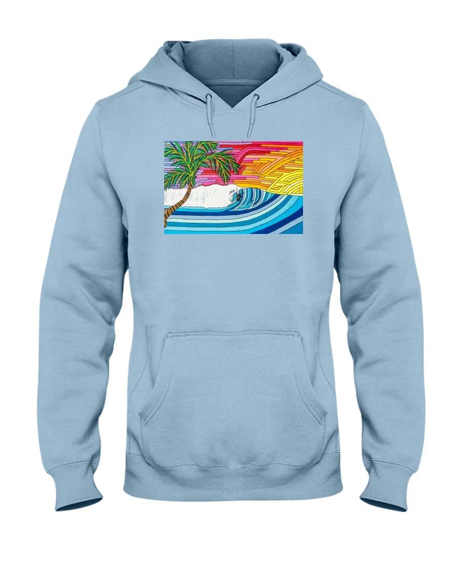 Palm Tree Sunset Surf - Hoodie
