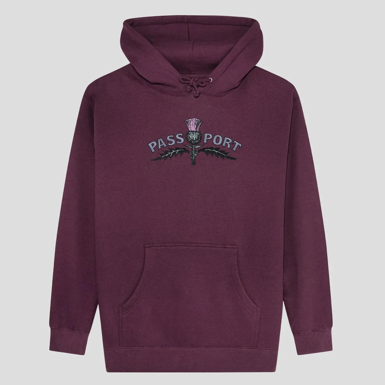 Pass~Port Thistle Embroidery Hoodie - Berry