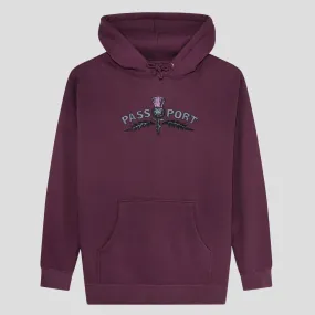 Pass~Port Thistle Embroidery Hoodie - Berry