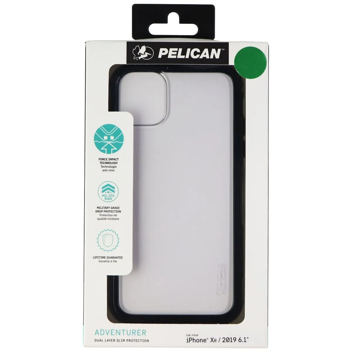 Pelican Adventurer Series Case for Apple iPhone 11 & iPhone XR - Clear/Black