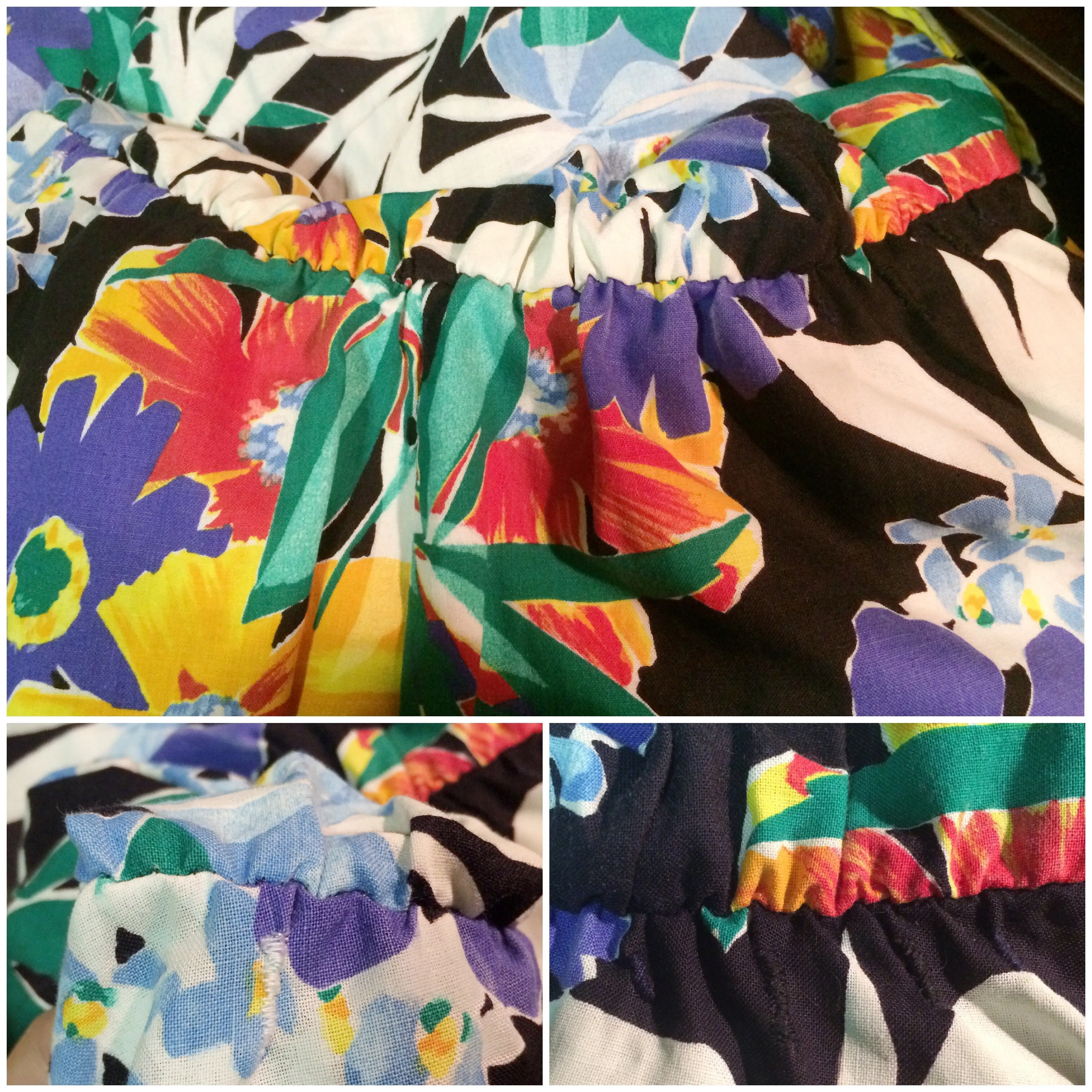 Pick a Petal | Vintage 1980s floral Tropical botanical print 100% cotton Sundress with Pockets