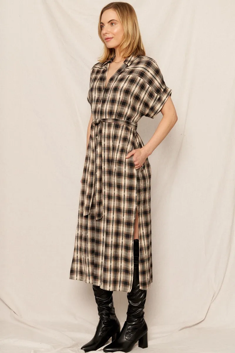 Plaid Midi Dress