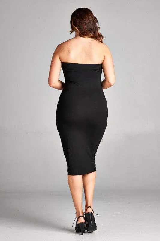 PLUS knit tube dress with lining