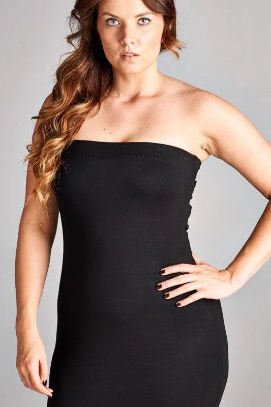 PLUS knit tube dress with lining