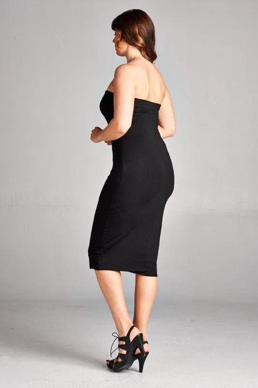 PLUS knit tube dress with lining