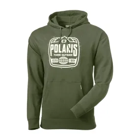 Polaris  Mens Green Stamp Hoodie Warm Winter Kangeroo Pockets Cuffed Jersey Lined