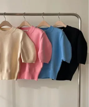 Puff Sleeve Knit Top