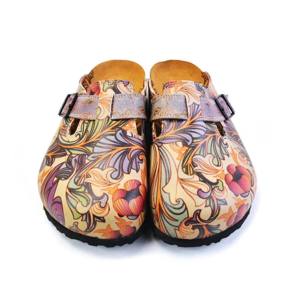 Purple & Pink Floral Slip On Clogs CAL371