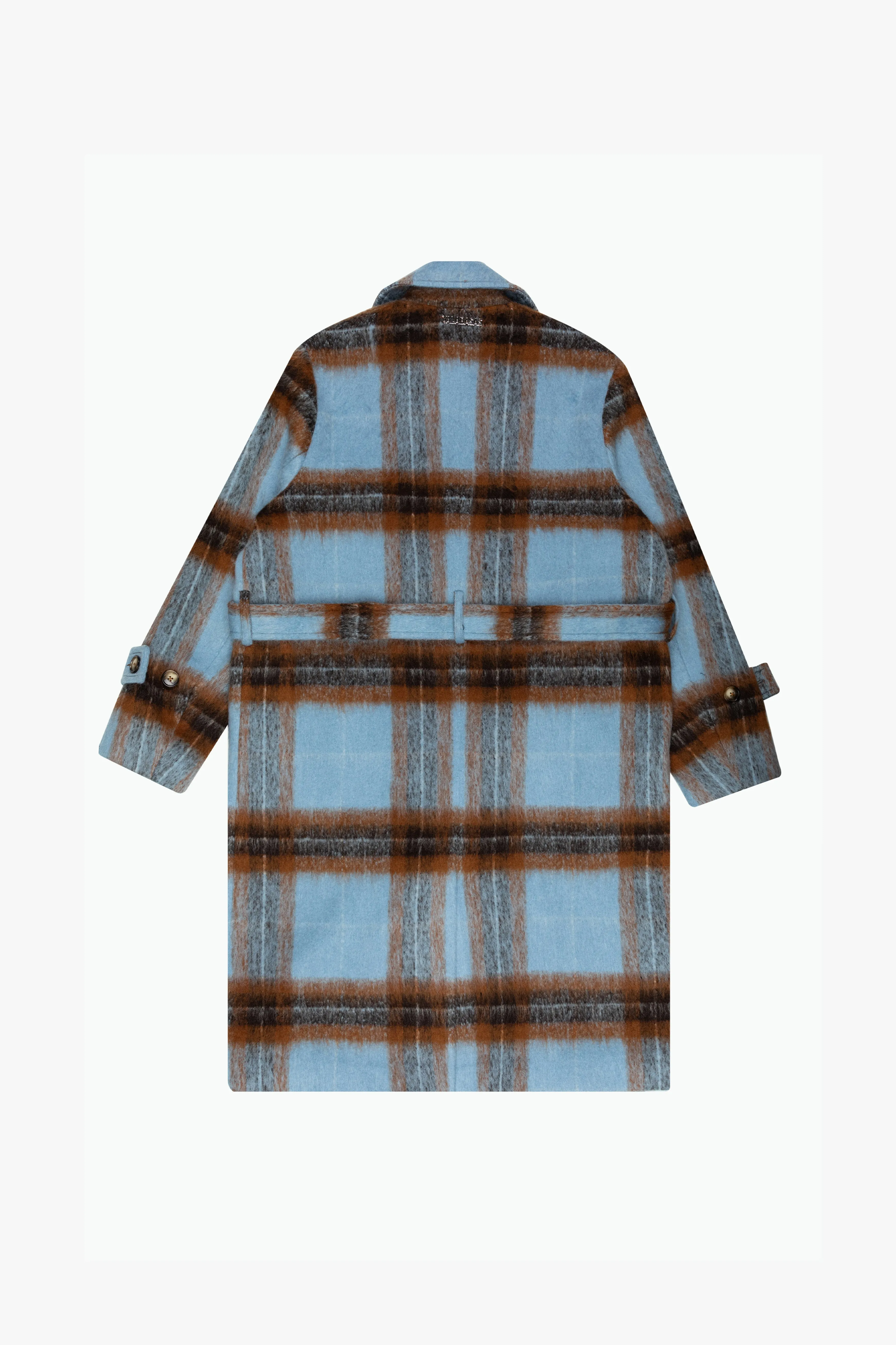 "CELERITÁ" BLUE-BROWN MOHAIR TRENCH COAT