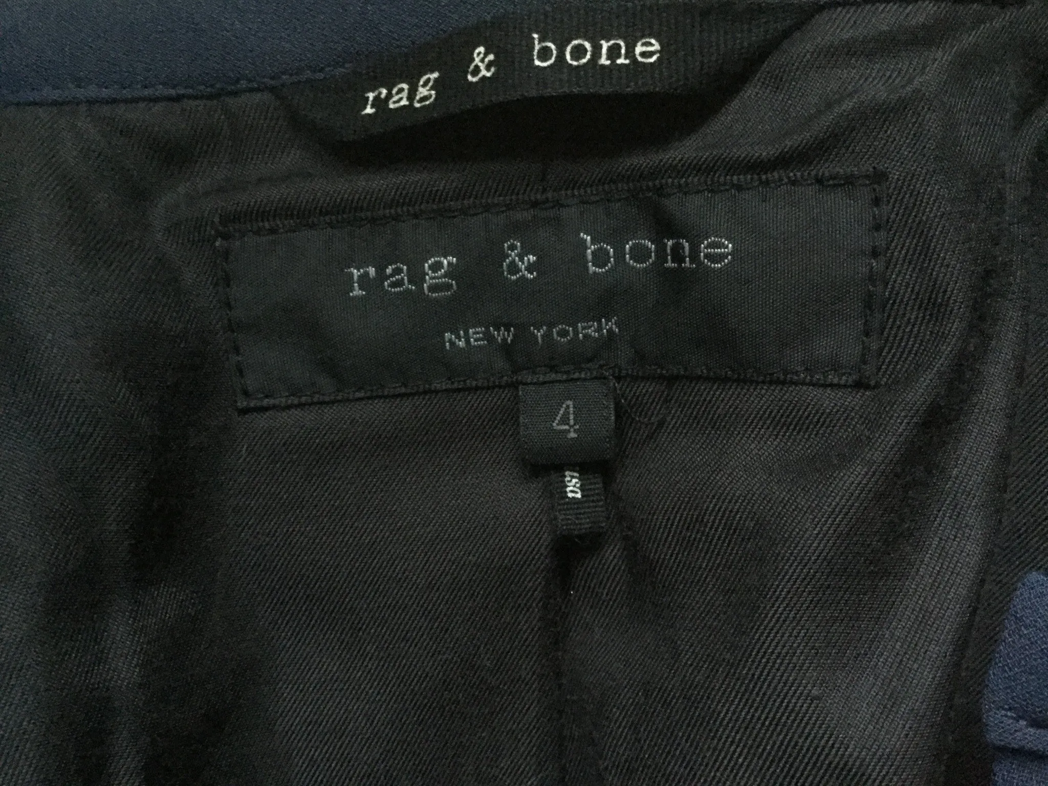 RAG & BONE LEATHER TRIM MOTO BIKER JACKET COAT SIZE US 4 S SMALL LADIES