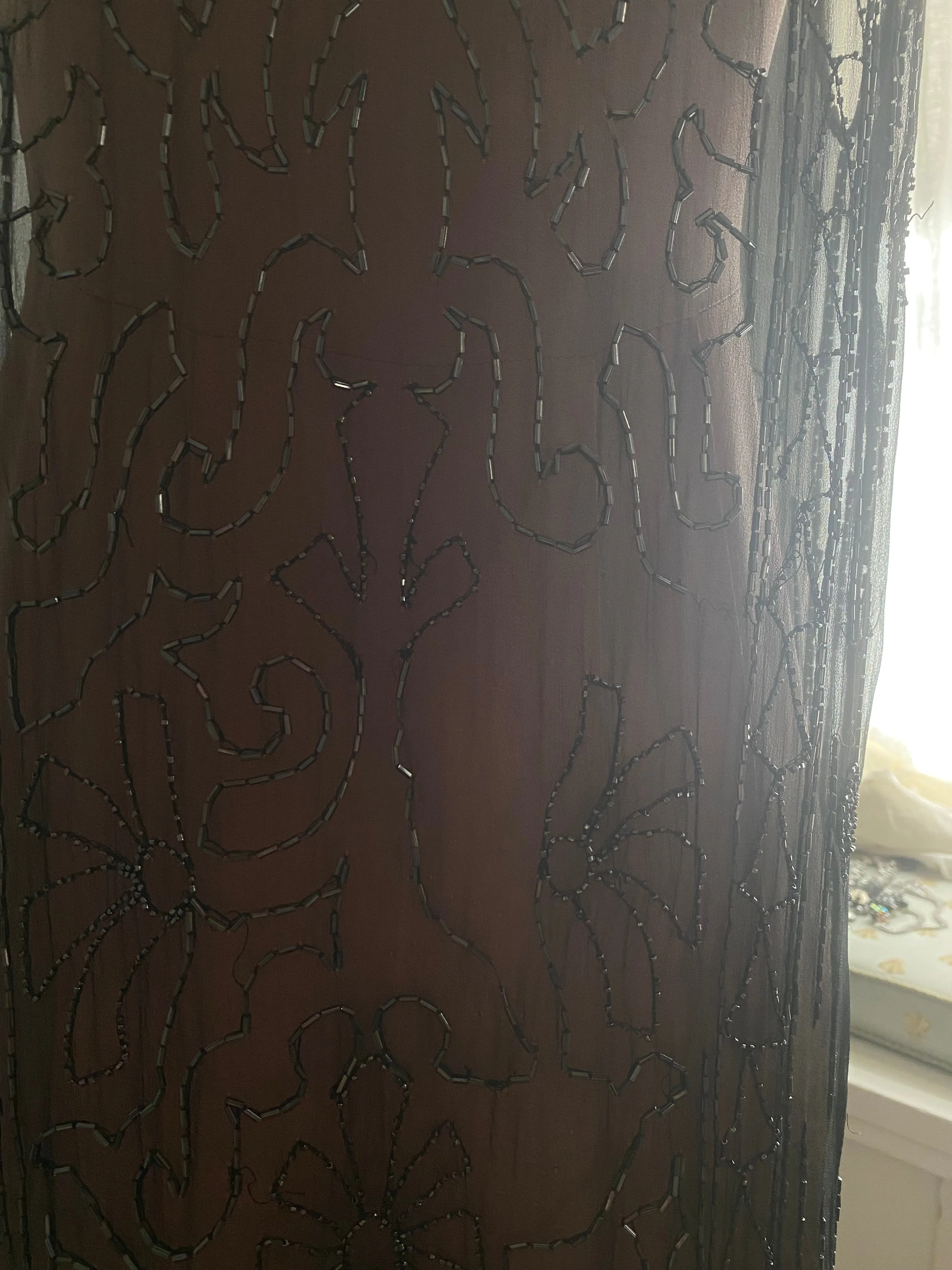 Rare 1920’s French Beaded Silk Flapper Dress / Medium