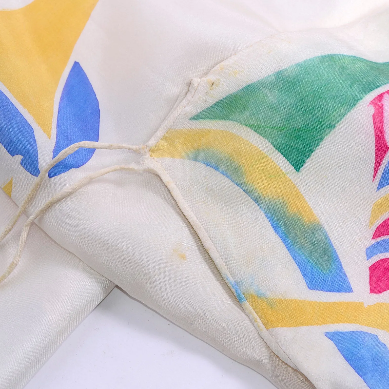 Rare Early Mary McFadden Vintage Jumpsuit in Hand Painted Silk, c. 1978