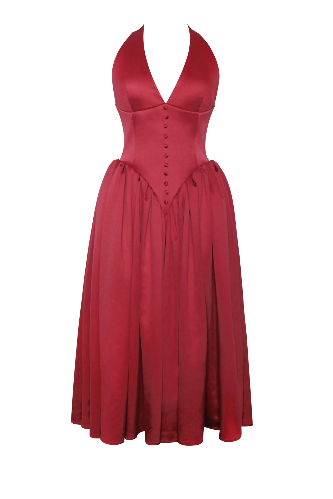Red Halter Neck Cocktail Dress