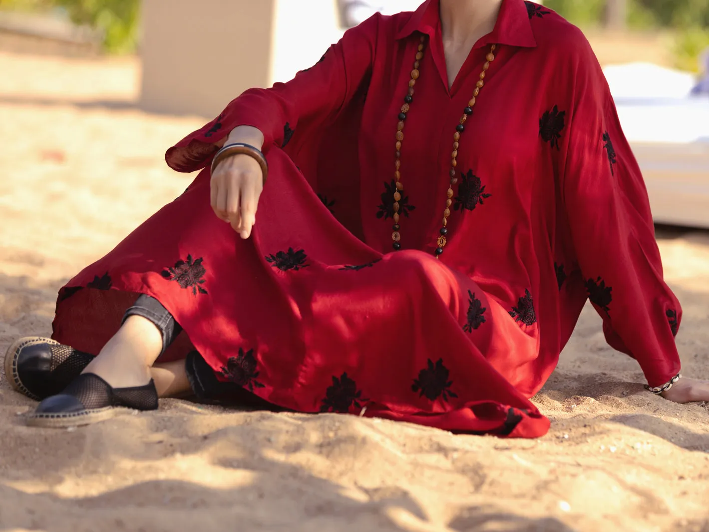 Red Maple Silk Tunic - AL-LK-892
