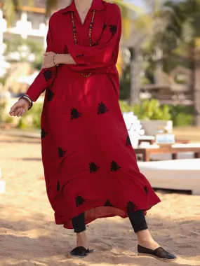 Red Maple Silk Tunic - AL-LK-892