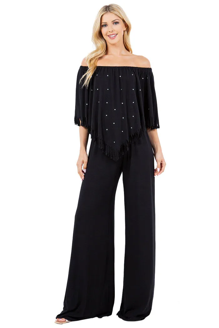 Rhinestone Embellished Jumpsuit