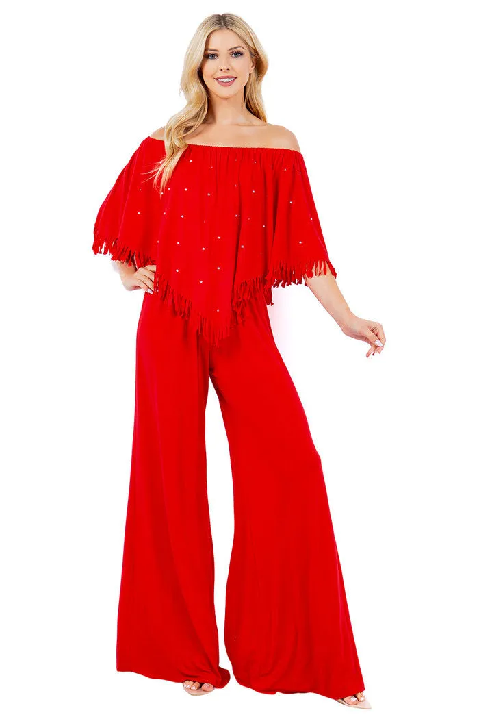 Rhinestone Embellished Jumpsuit