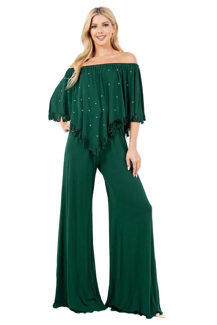 Rhinestone Embellished Jumpsuit