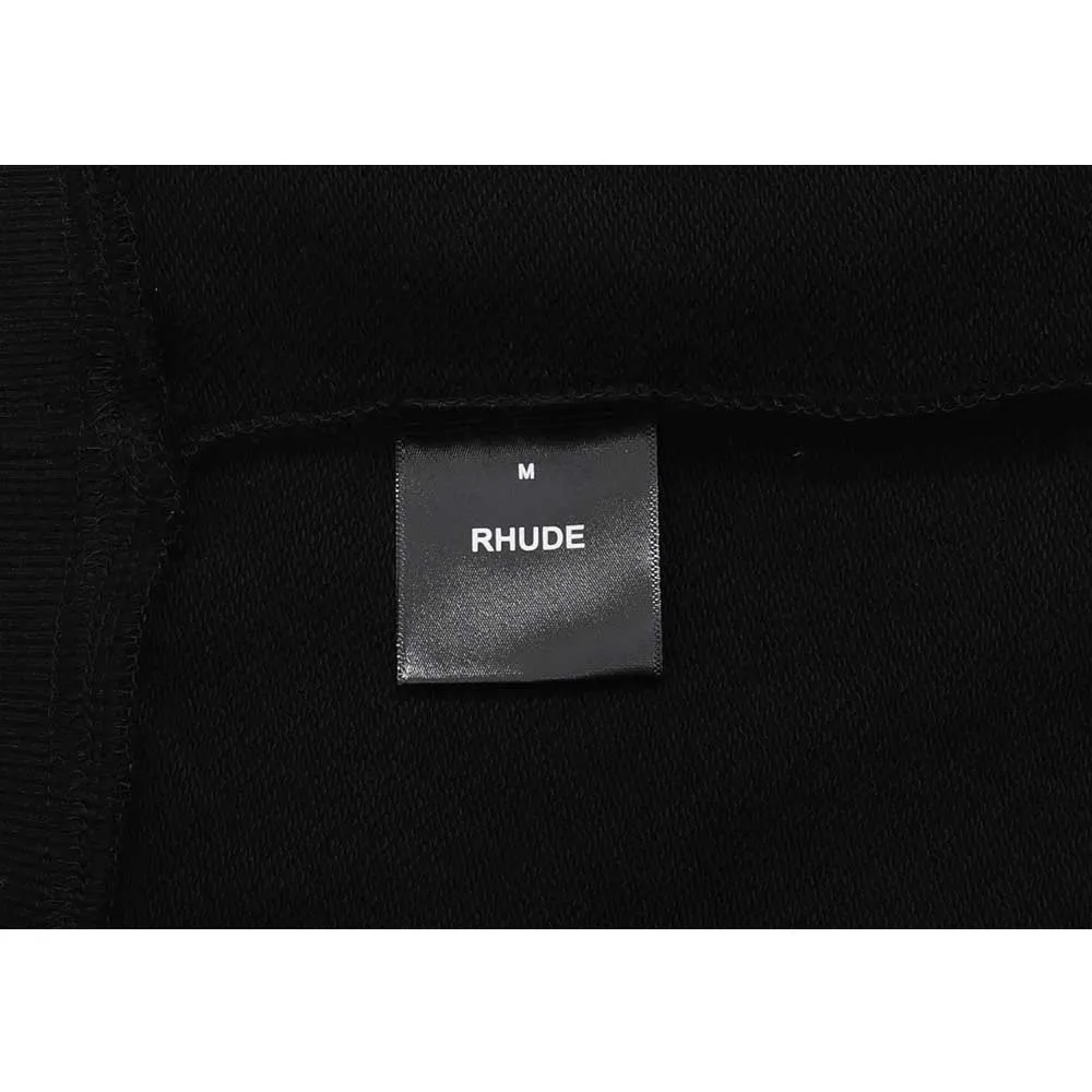 Rhude Hoodie Leopard Printed Cotton Men and Women Couple Hooded Sweater