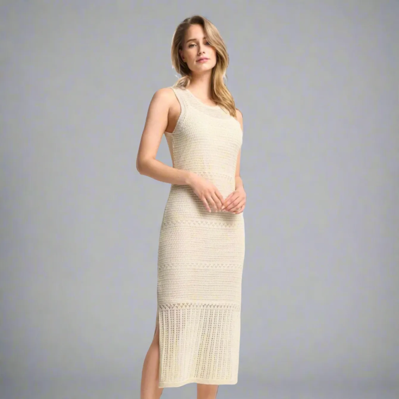 Rich & Royal Pointelle Knit Dress