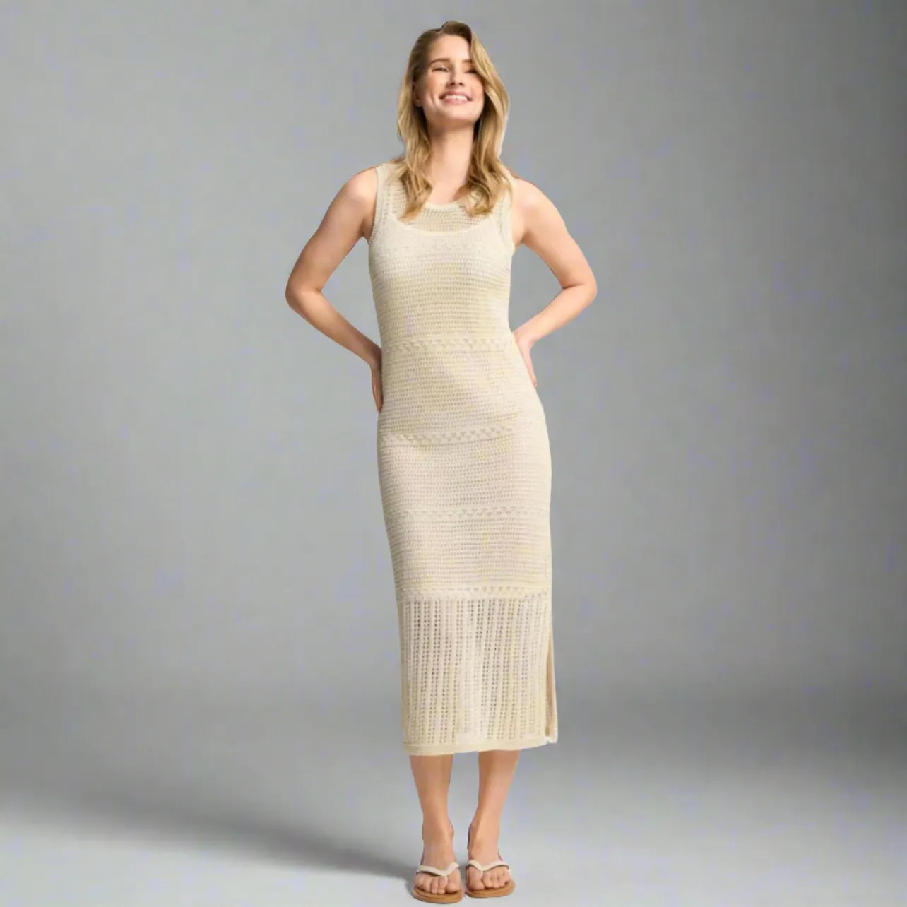 Rich & Royal Pointelle Knit Dress