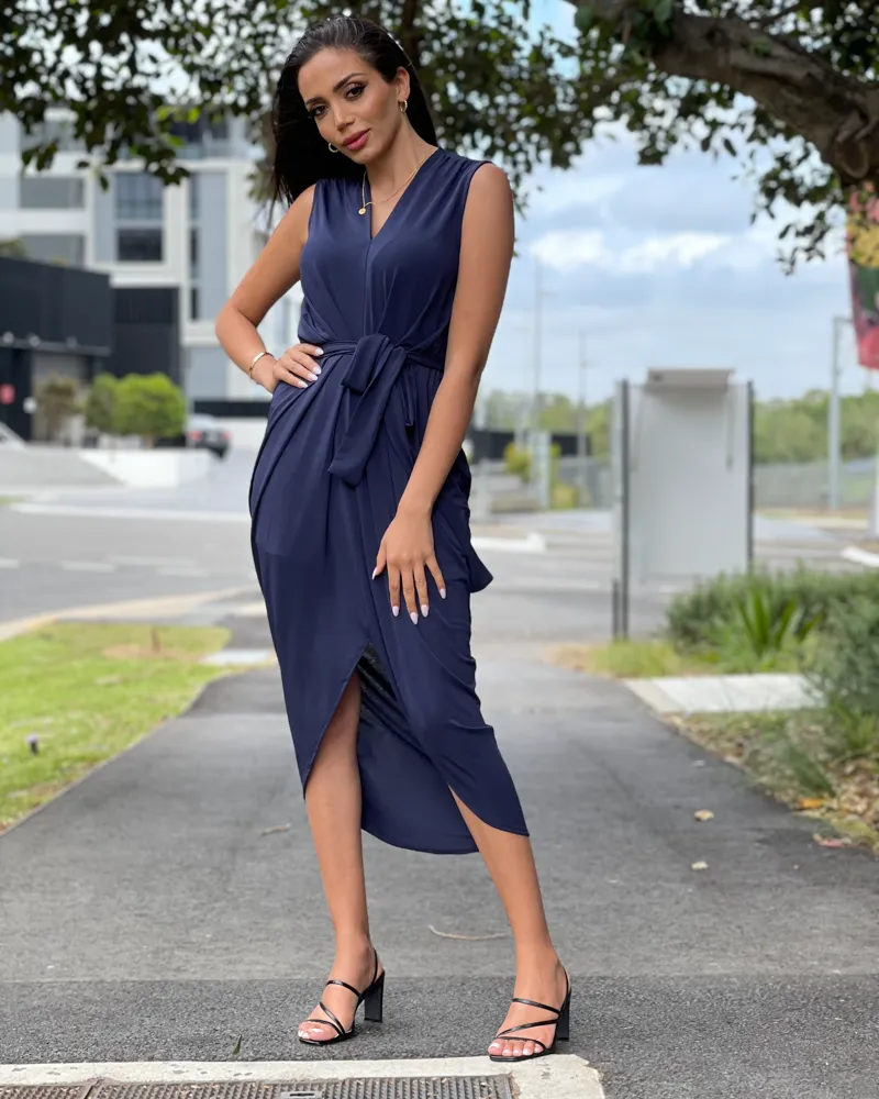 Riley Sleeveless Tie Dress