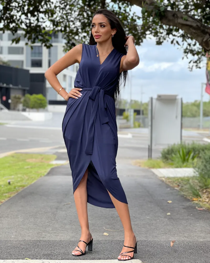 Riley Sleeveless Tie Dress