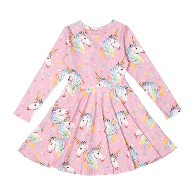ROCK YOUR BABY Dotty Unicorn Waisted Dress