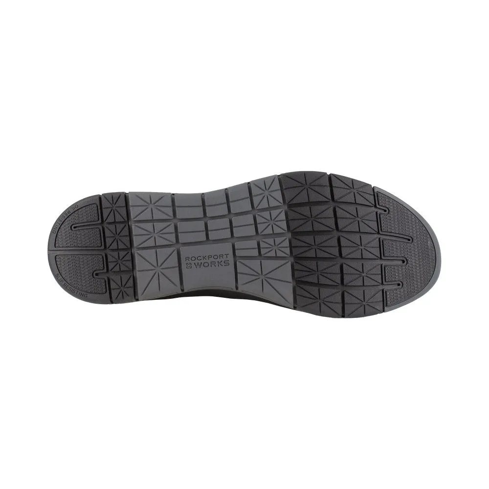 Rockport Casual Work Slip-on Men's Primetime Steel Toe Shoe's Rk5715 In Black