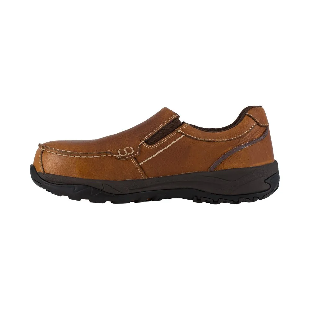 Rockport Work Slip-on Men's Composite Toe Shoe's Extreme Light Rk6748 In Brown