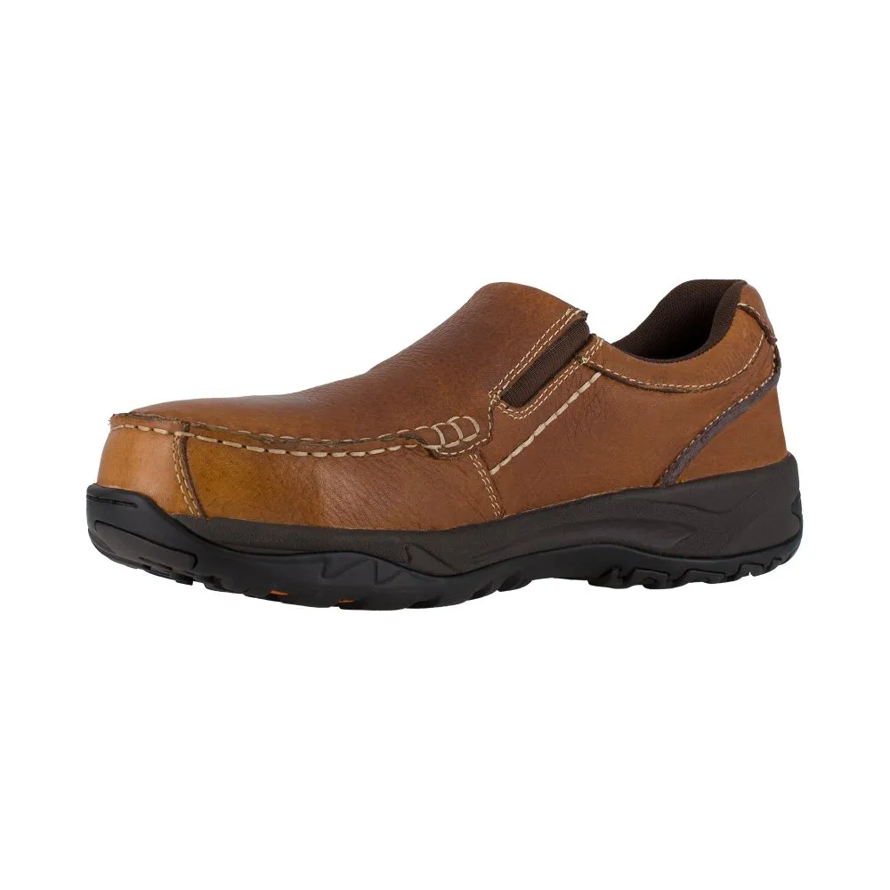 Rockport Work Slip-on Men's Composite Toe Shoe's Extreme Light Rk6748 In Brown