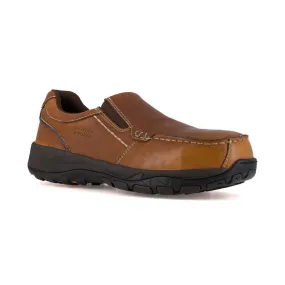 Rockport Work Slip-on Men's Composite Toe Shoe's Extreme Light Rk6748 In Brown