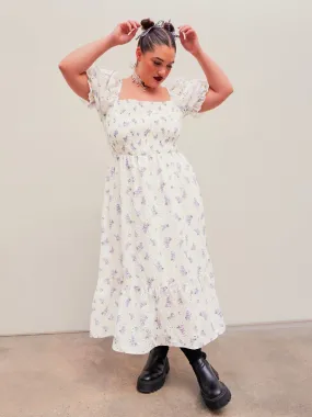 Rose Pattern Midi Dress - Size 24
