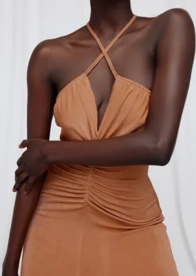 Rosie Midi Dress - Caramel